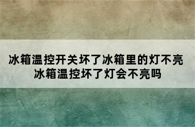 冰箱温控开关坏了冰箱里的灯不亮 冰箱温控坏了灯会不亮吗